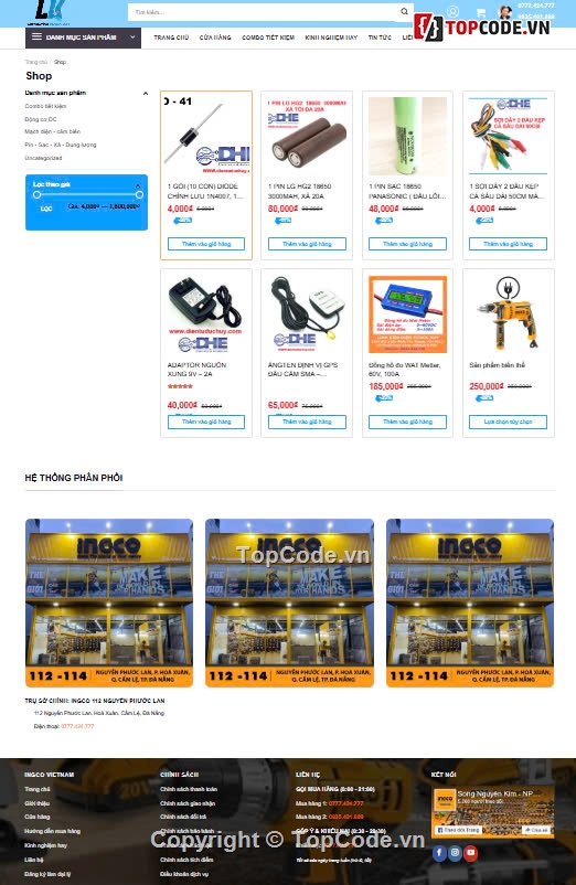 sharecode thiết bị điện,web thiết bị điện tử,Sharecode Website Bán thiết bị,linh kiện điện tử